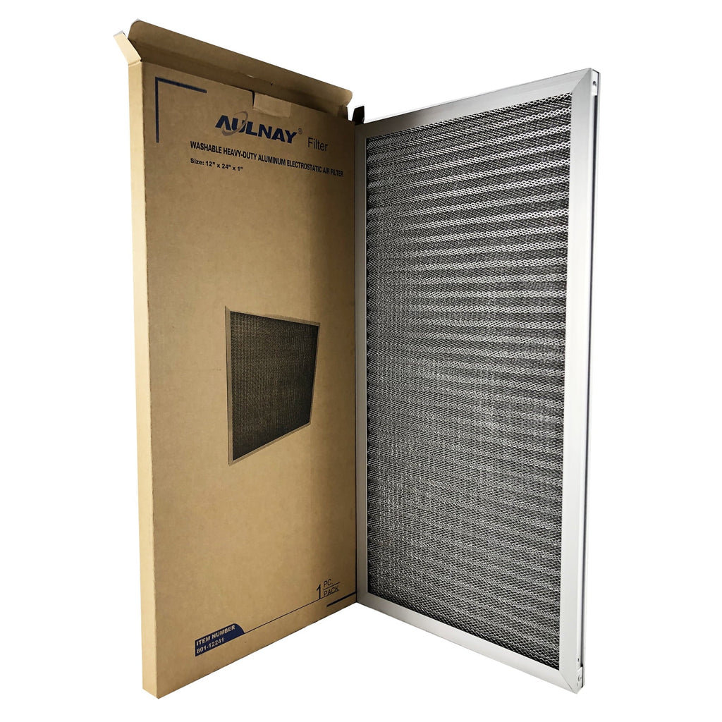 (12 HVAC  Air " x1"), 24" Electrostatic AC Washable Aluminum Furnace x Air Filter Filter, Filter Central
