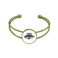Retro Monaco Bangle Ink Cuff Jewelry Bracelet Princier City de Palais Open