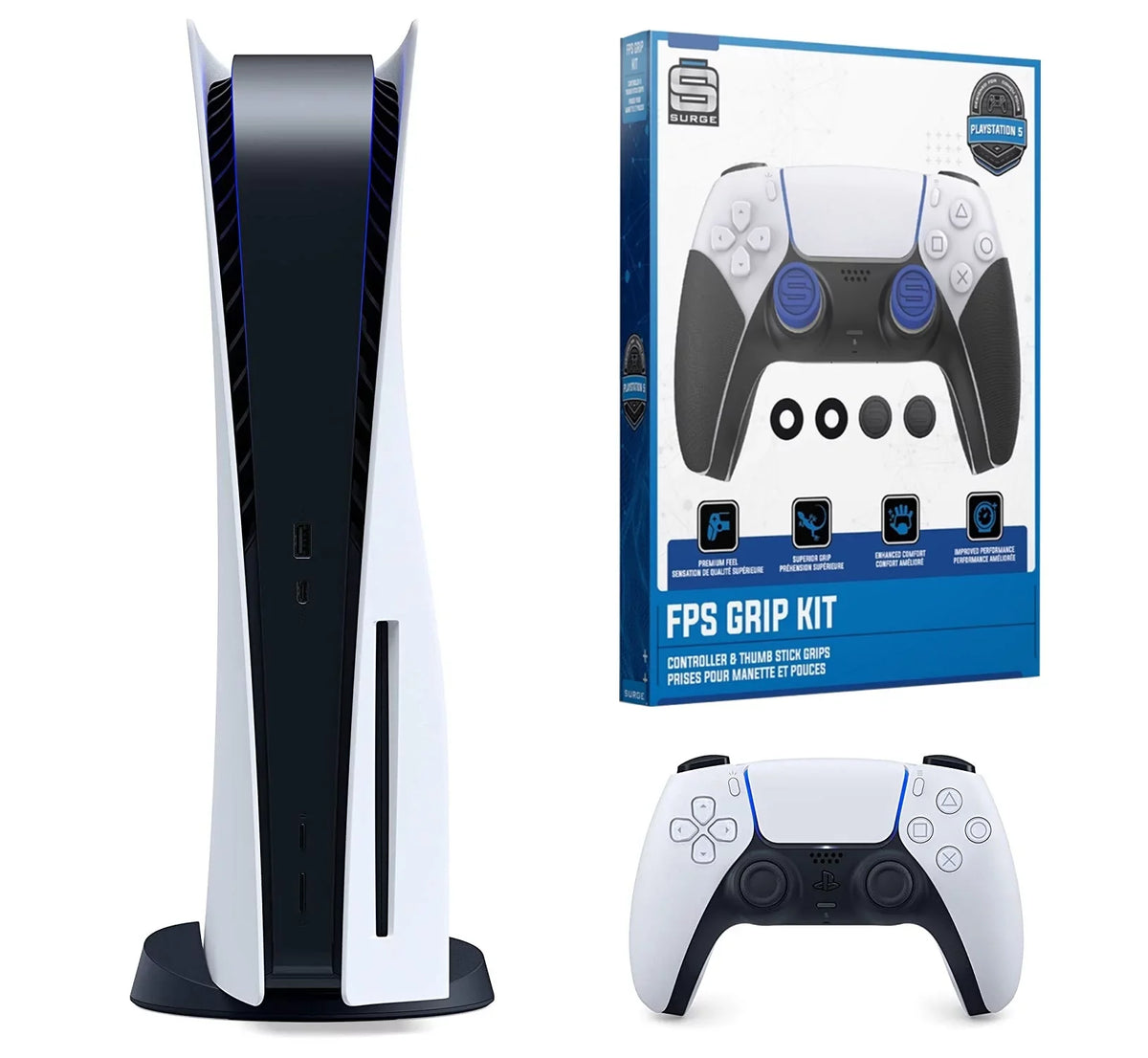 with Playstation (Sony Disc) Player Bundle ControlGrip PS5 Disc 5 Console Sony Pack