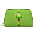Travel Bag Makeup Organizer Portable Storage Gift Cartoon Purse Pouch Cosmetic Toiletry Bag Grinch Leather
