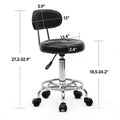 White Perfect Stool and Wheels with Adjustable for Back Office Beauty Massage Chair, Studio, Cushion Dental Swivel Tattoo Multi-Purpose Salon Rolling Spa Clinic Salon Art Stool Goujxcy