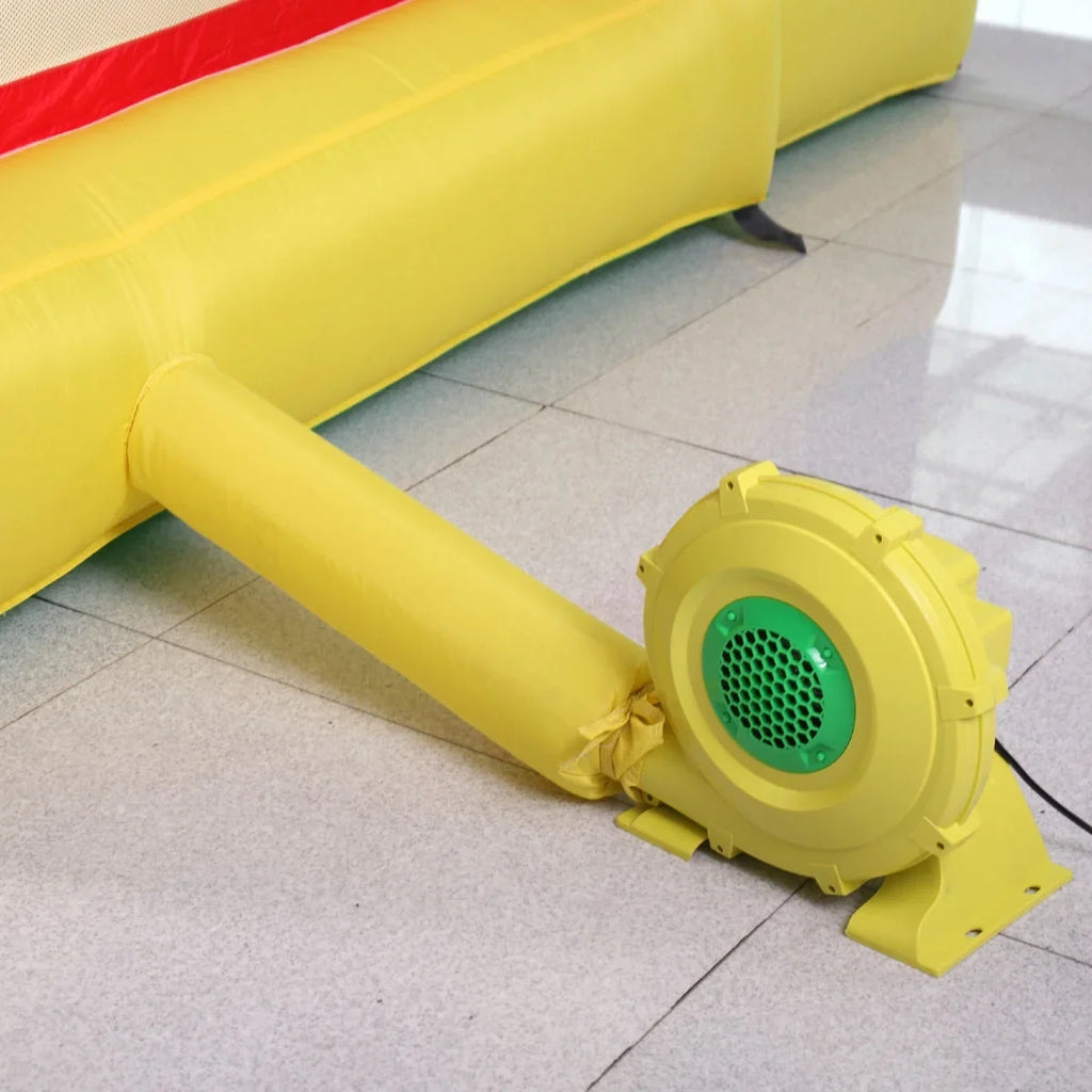 Pump Slides, Blower, Outdoor Inflatable Green Fan Yellow Safe, Liquid and for Indoor Air Bounce Portable Castle, -