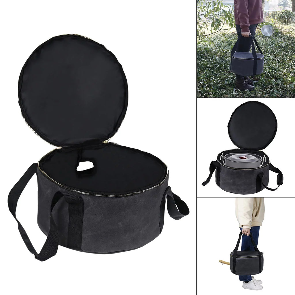Oven Bag Container Camping Storage Gray ,Fishing Multipurpose Accessories for 12" BBQ Durable Cookware Activities ,Outdoor Carry Handbag - Bag Dutch
