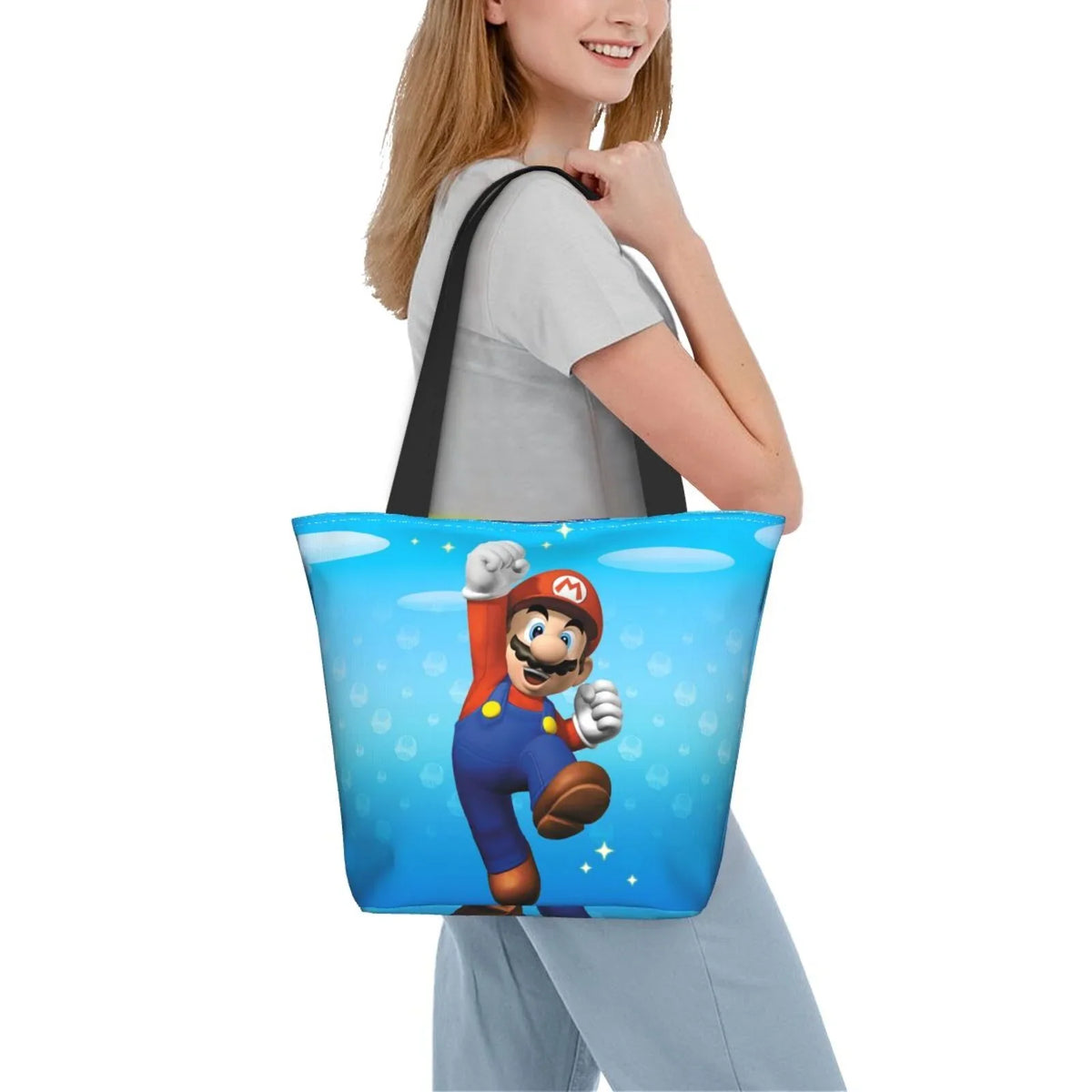 Beach Super School Shopping Women's Tote Funny Mario Shoulder Travel Large Business Work Handbag For Bag Capacity