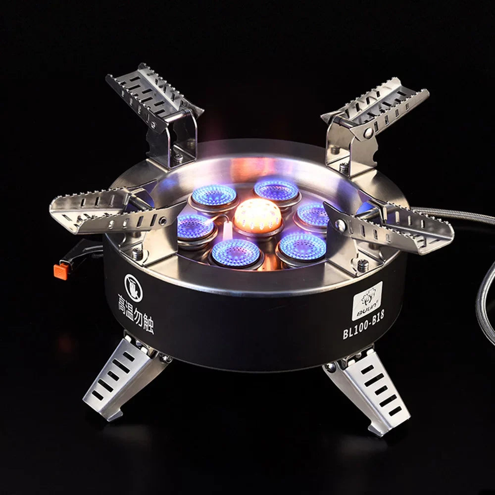 Gas Collapsible 18000W Dcenta Hiking Stove, Traveling Stove, Windproof High Fishing core Camping Backpacking Seven Stove,