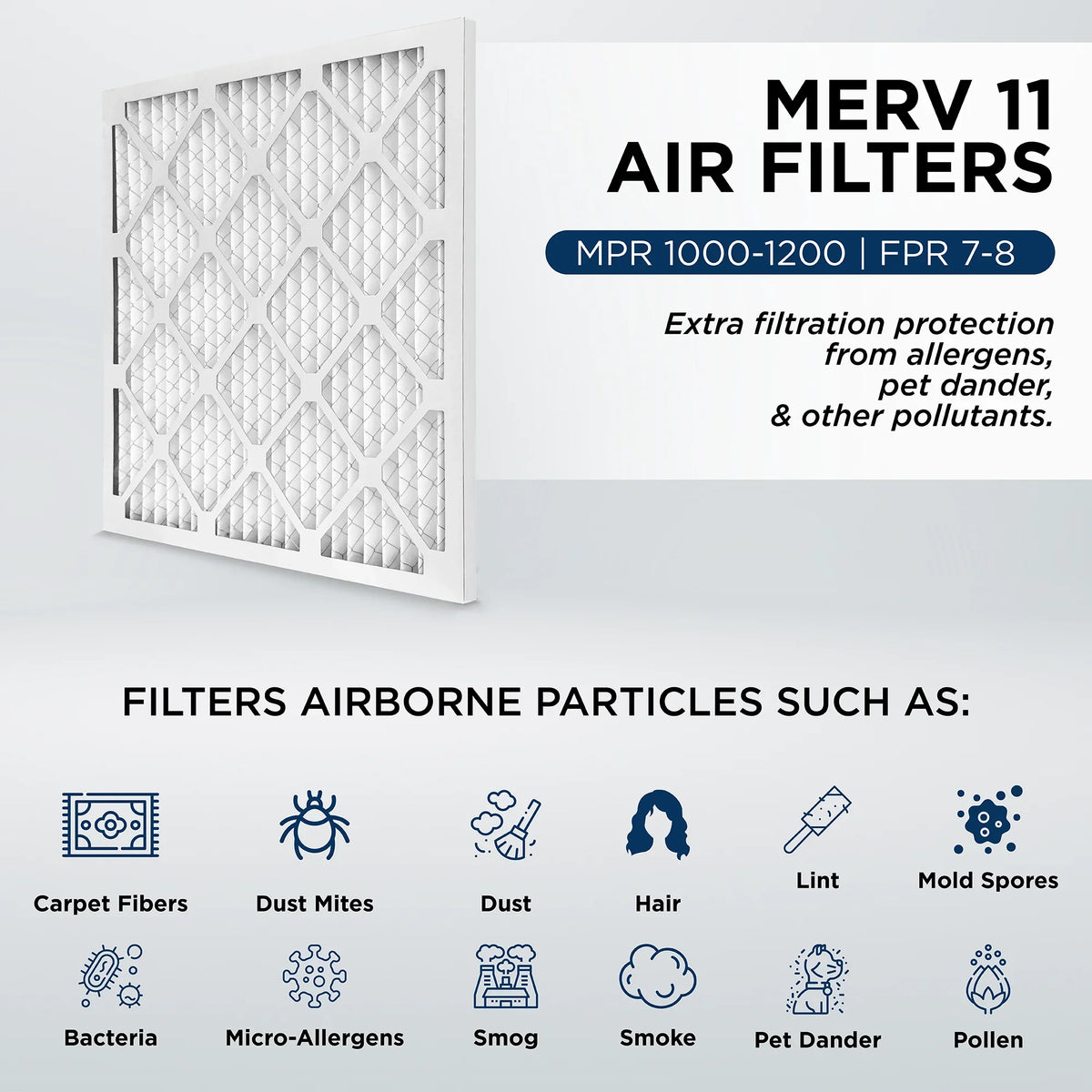 12. 19-1/2 Air 3/4 Filters 20x22x1 Furnace 1000 11, Case Pleated MPR x 21-3/4 x of AC by Actual 1" Pamlico. MERV Size: