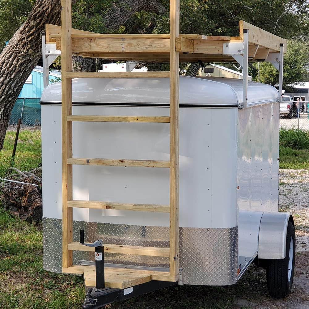 Rack Fit Vans Ladder Roof Kit Aluminum Cargo Bracket for Adjustable Enclosed ELITEWILL Trailers