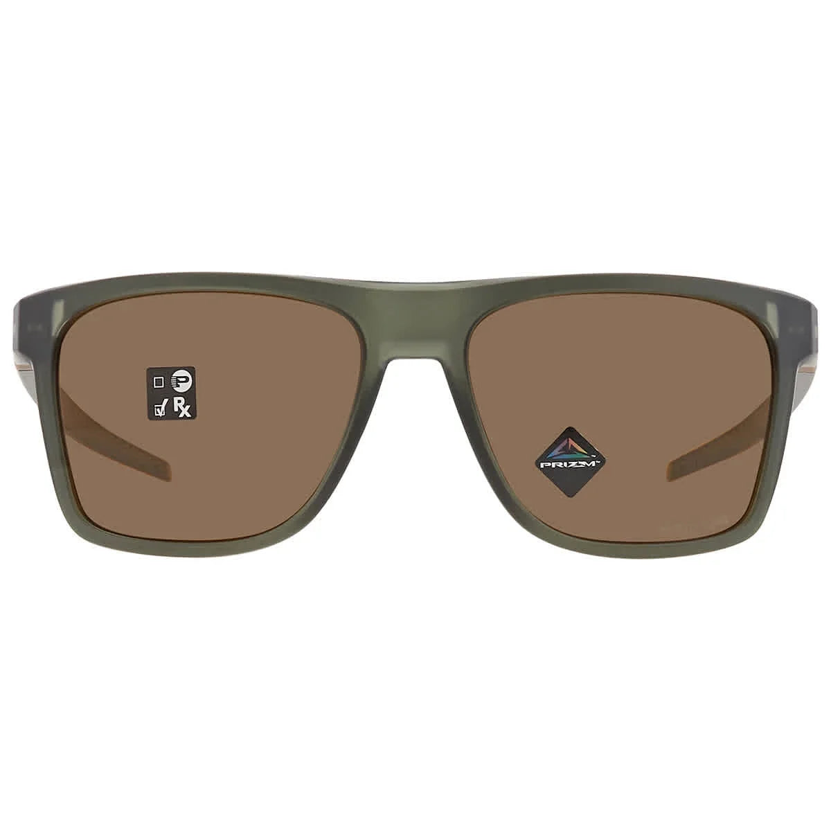 Rectangular 57 Sunglasses Men's Bronze Prizm Leffingwell OO9100 910011 Oakley