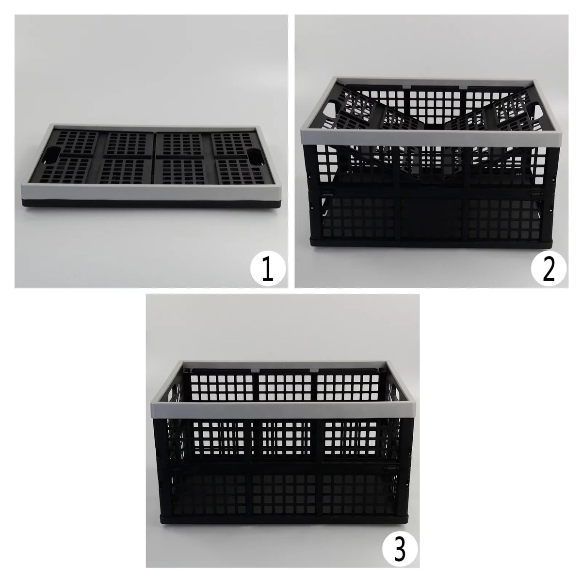 L Pack Ponpong 2 42 Crates, Folding Collapsible Plastic Storage, Crate Storage