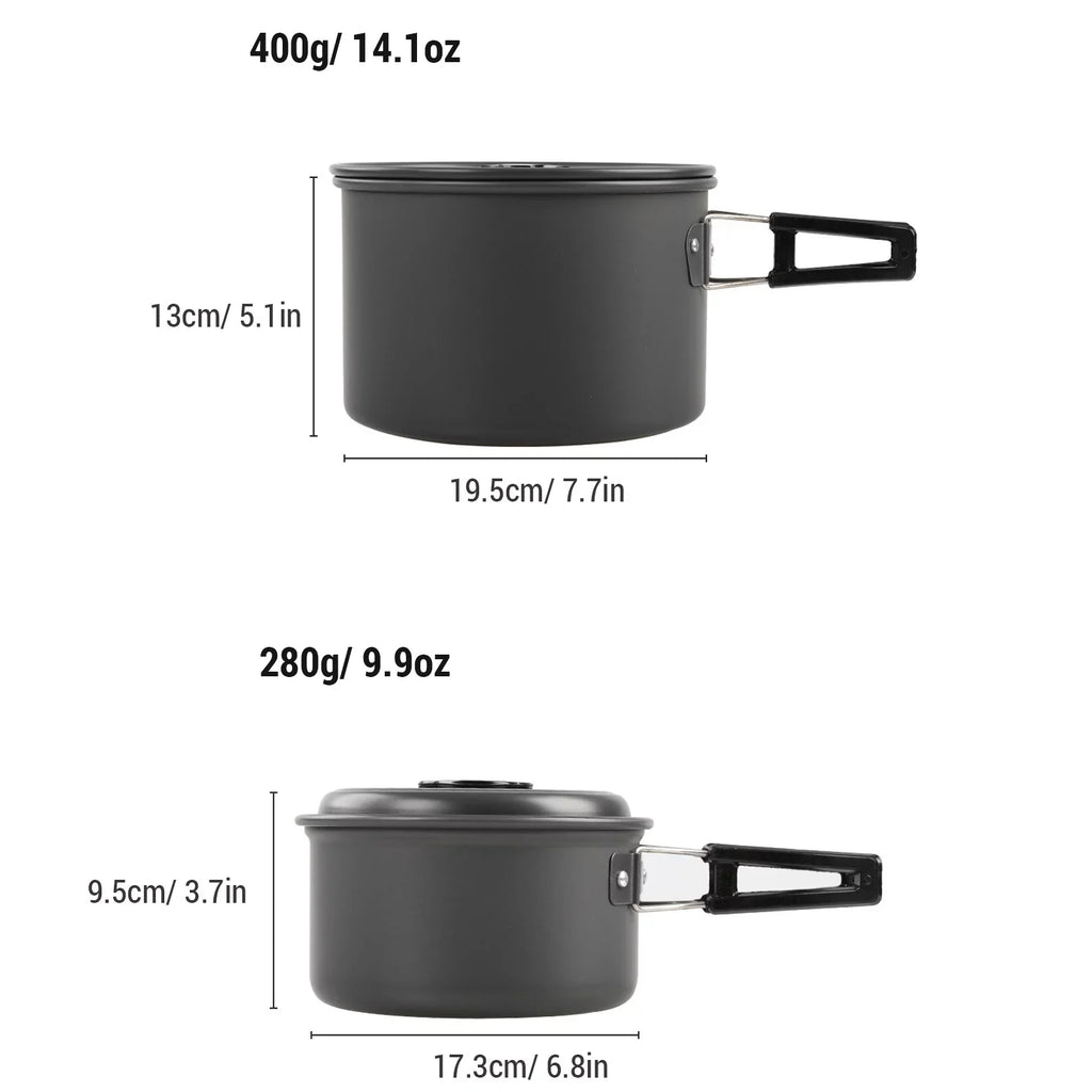and Mess Kit Non Pan Pot Cookware Backpacking Cooking Set Kettle and Anself Camping Stick with for
