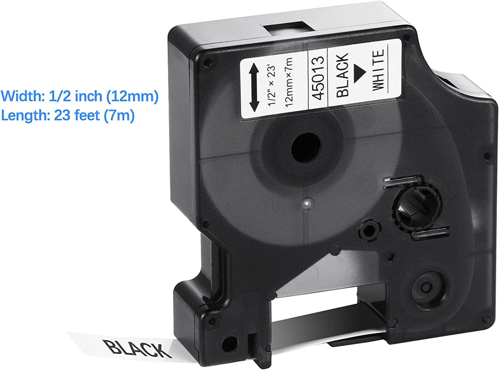Compatible Tape Tape Maker 45013 DYMO for Replacement, Tape Label Black Label S0720530 Filery Labels Refill, D1