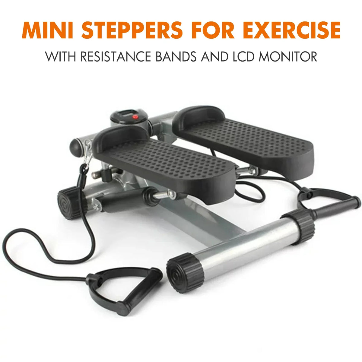 Equipment Bands, Resistance Height Stride Gray with for Exercise, Stepper Cardio Stepper Stair Stepper Mini Adjustable