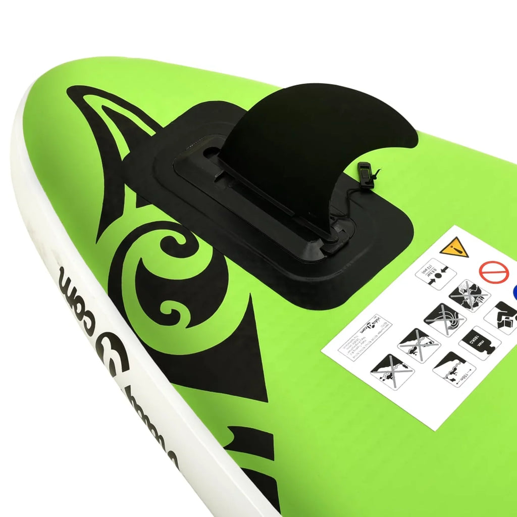 126"x29.9"x5.9" Green Paddleboard Inflatable Carevas Set