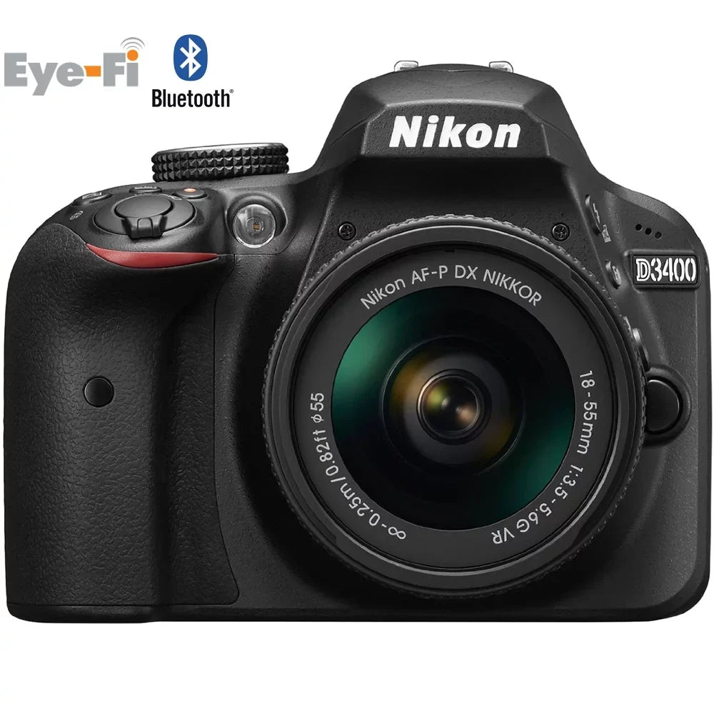 (Refurbished) Camera Nikon Restored Kit MP D3400 Lens with 24.2 18-55mm 1571B (Black) DSLR VR