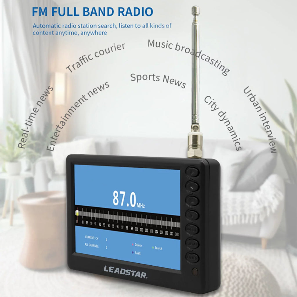 TV Includes and Control Portable Card Playback, Radio, Pocket-Sized Disk Television, Multimedia - U Player 5-inch Remote Player, LEADSTAR Digital TF D5 ATSC Car Screen,