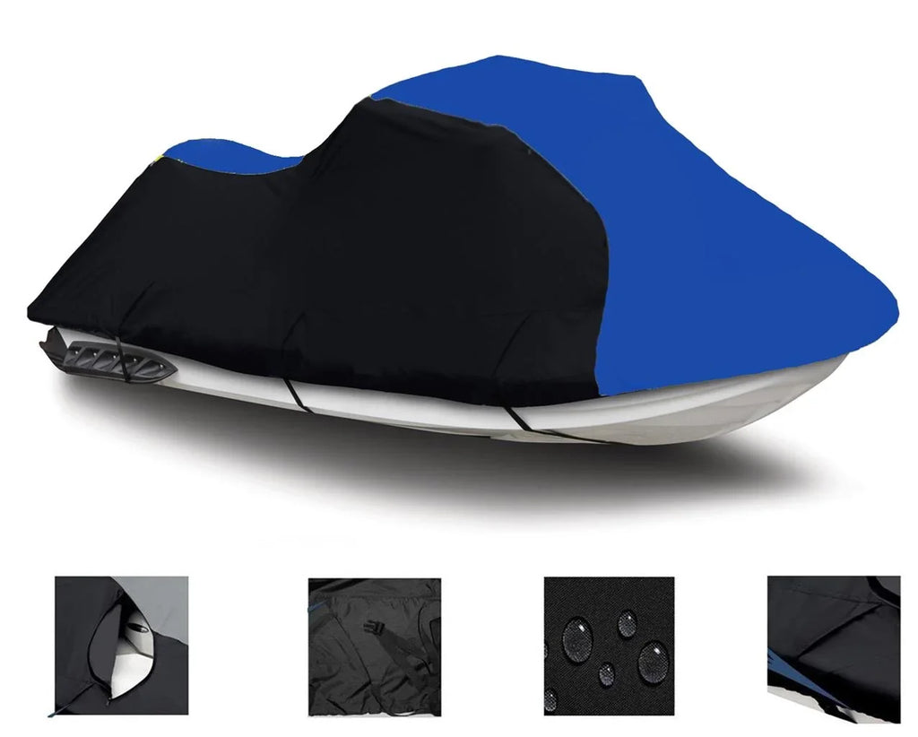 1-2 Ski Cover / 1998 HEAVY-DUTY, Seater BLACK Compatible Trailerable Cover Polaris for BLUE 600 Jet DENIER 1997 SLXH