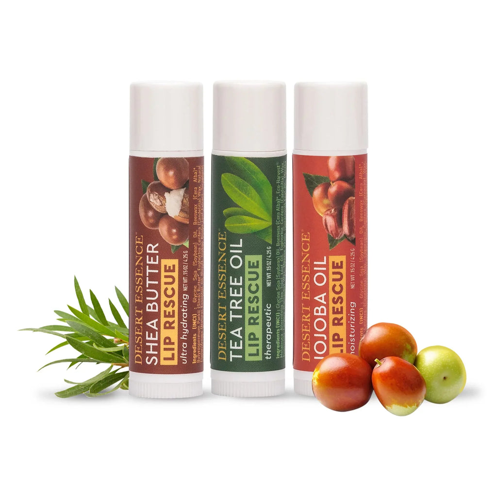 Dry - Butter Shea Biloba - Or Extract- Moisturizer Stick, Balm Hydrating Oil Lip w/ - 0.15 Lips E of Desert Beeswax - Cracked Rescue Vitamin Oz Ultra Pack Peppermint Ginkgo 24, Soothes Essence - Soft