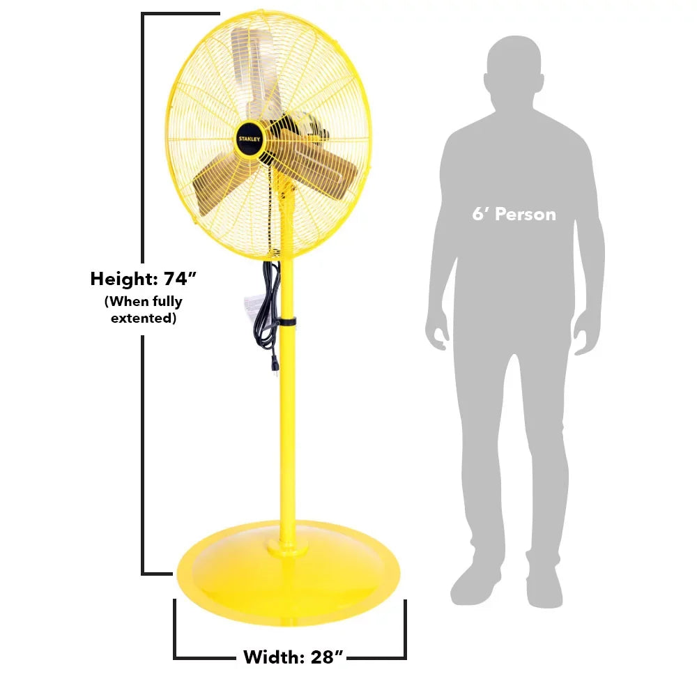 STANLEY Industrial Non-Oscillating ST-24P Pedestal Fan, High-Velocity