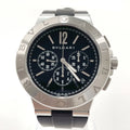 Stainless BVLGARI Bvlgari Steel Silver Watch DG41BSVDCH (Good) Chrono Pre-Owned Rubber Men's