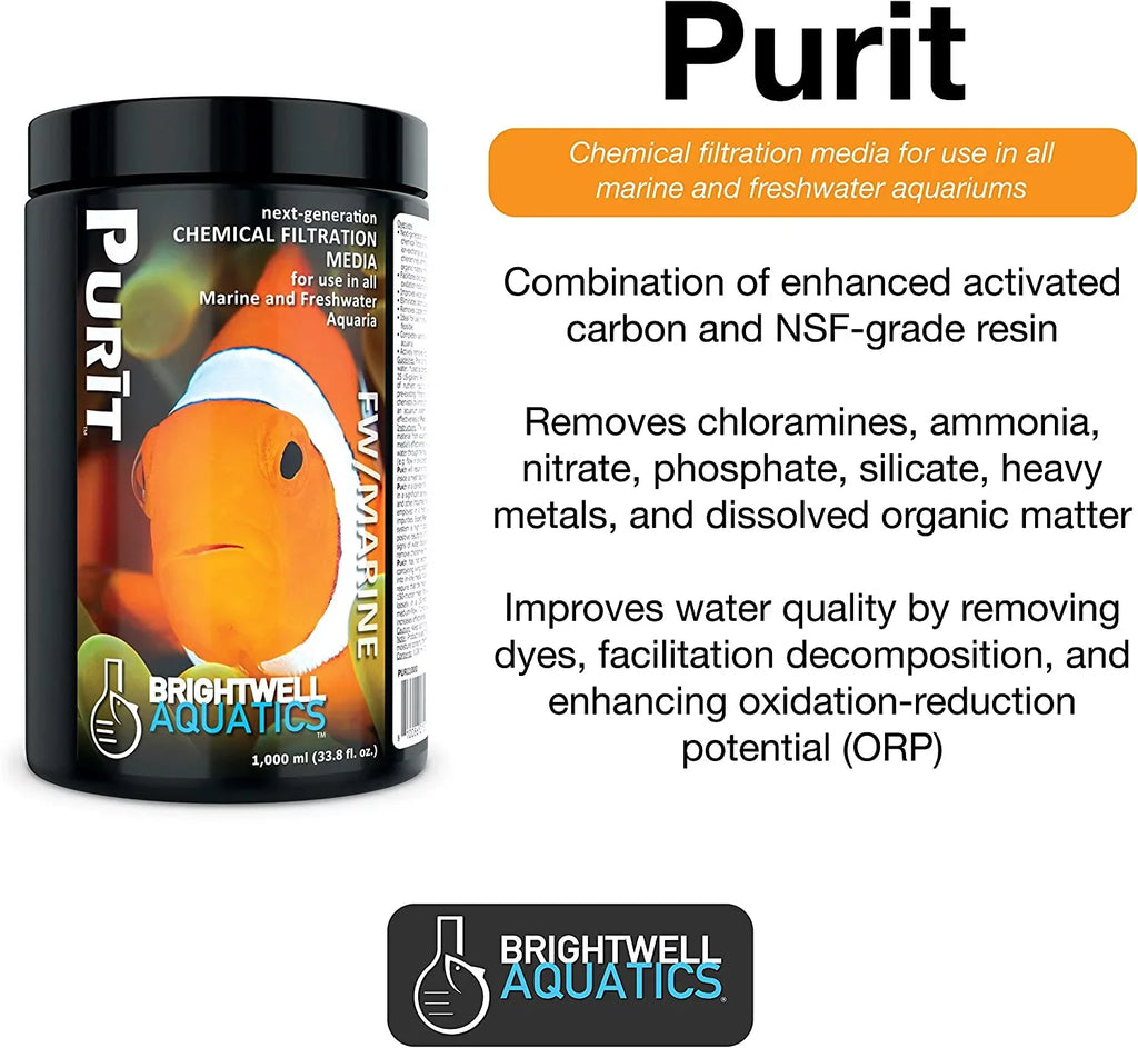 250 and Media for Freshwater  Filtration Brightwell Purit ria, tics - ml Chemical