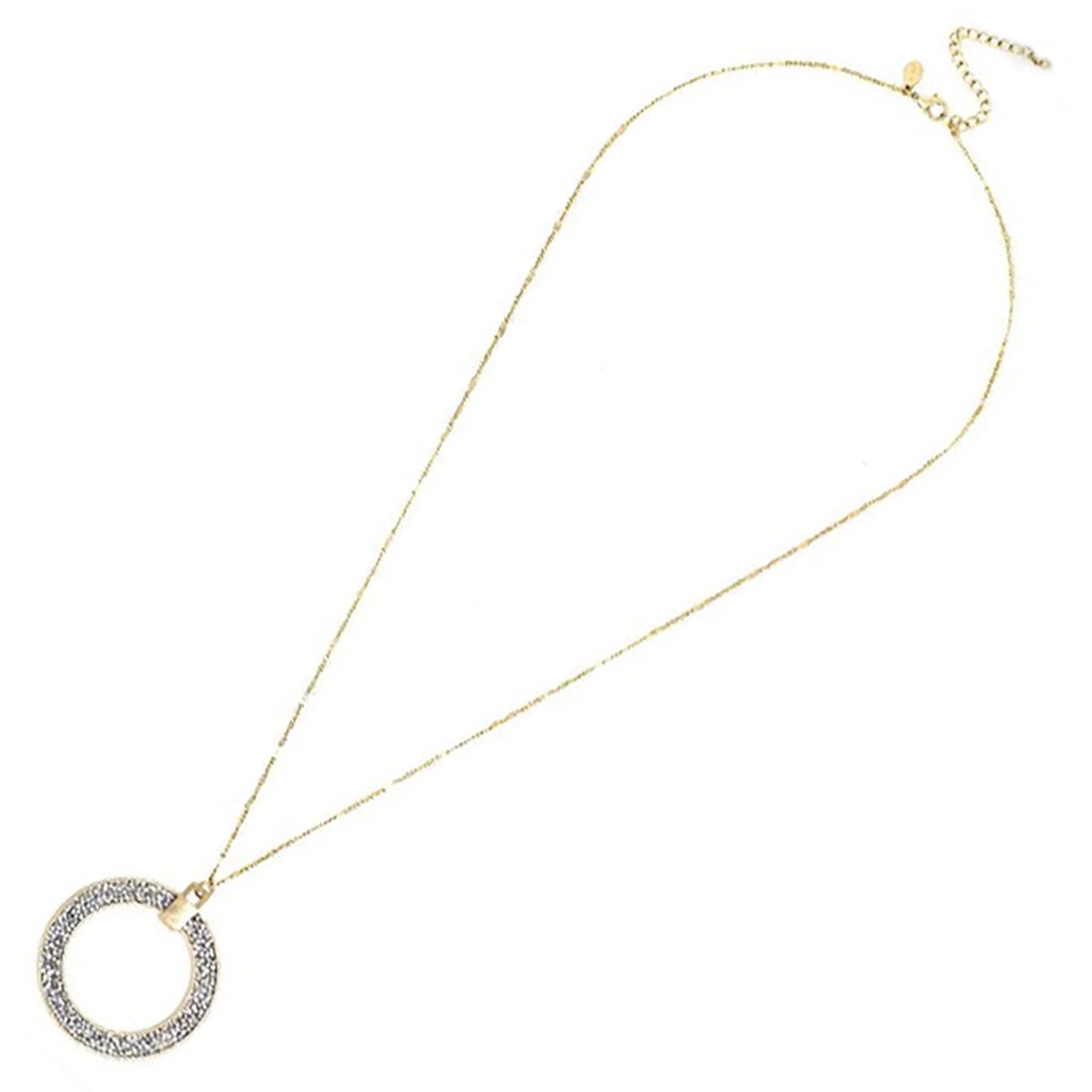 Long Circle Blue Glitter Boutique for Box Necklace Women, Silver Open Teens Inc Pendant