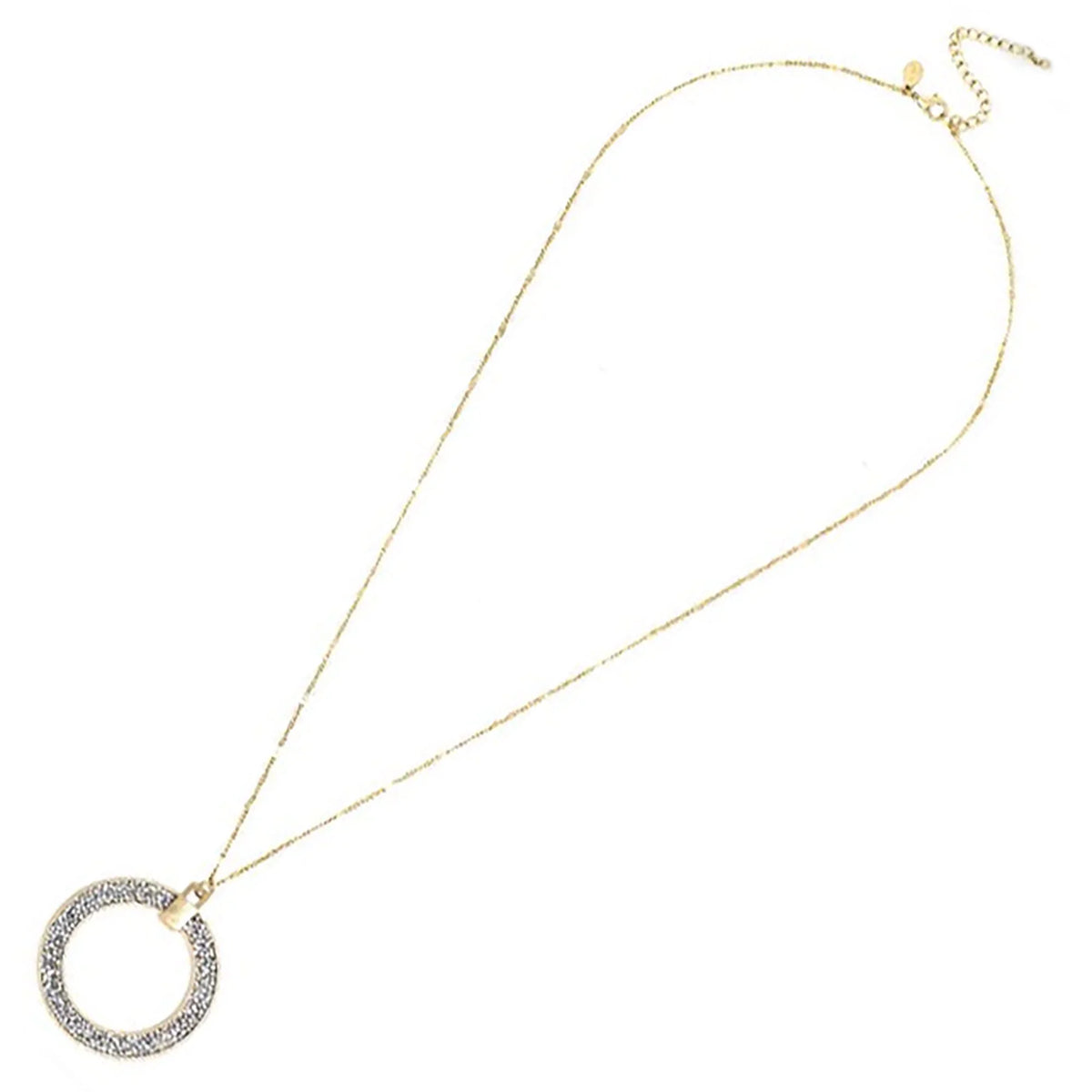 Long Circle Blue Glitter Boutique for Box Necklace Women, Silver Open Teens Inc Pendant