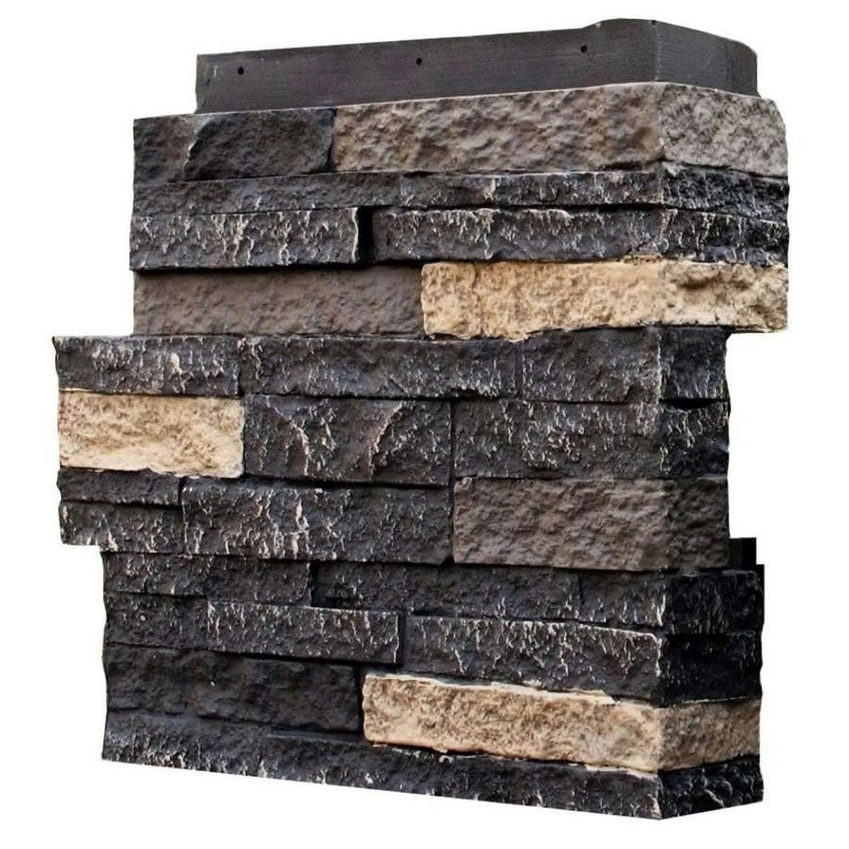 Corner Polyurethane Stone Bedford Outside Stacked Faux Stone - NextStone Charcoal