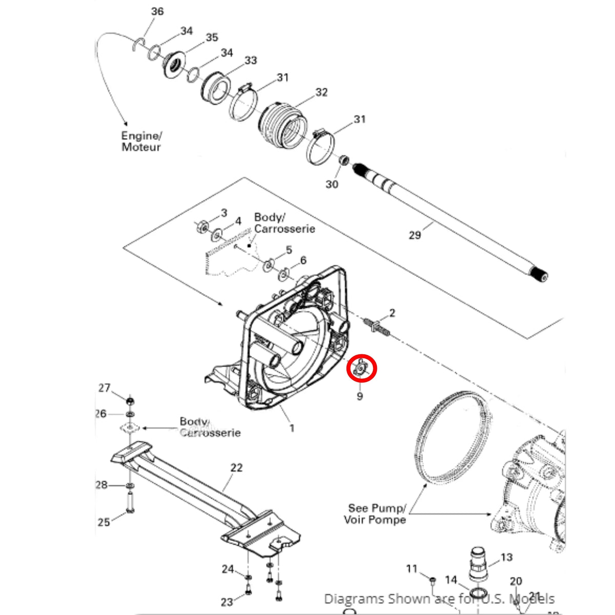 Yellow Reducer OEM for New 291004649 Propulsion Sea-Doo System,