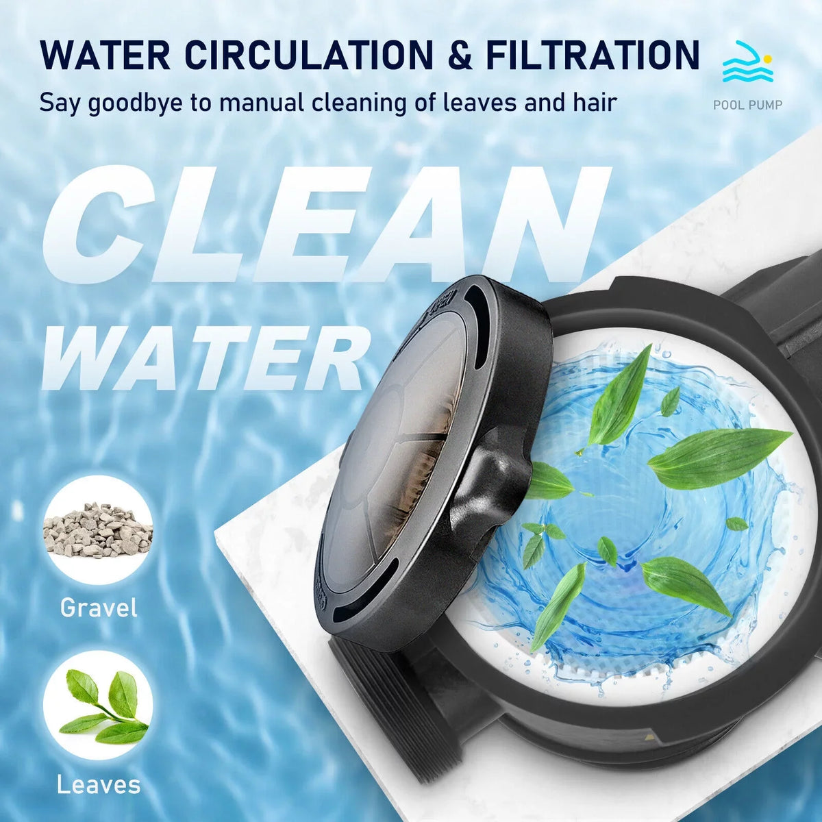 Above Filter W Swimming w/Strainer 1100 1.5HP Pump SPA 3450rpm Pool Ground 92GPM