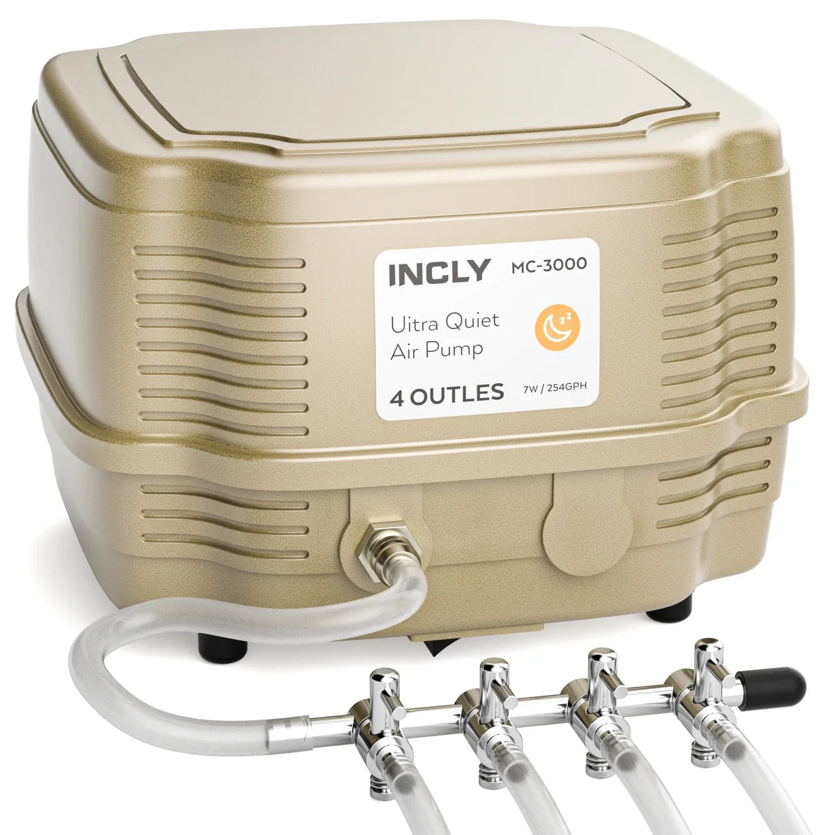 for Commercial Outlet, Adjustable INCLY Air Hydroponics Gallon Quiet Filter with Tank 7W Oxygen Stone Pump 4 rium & 245 Bubbler Air Liquid Fish Pond