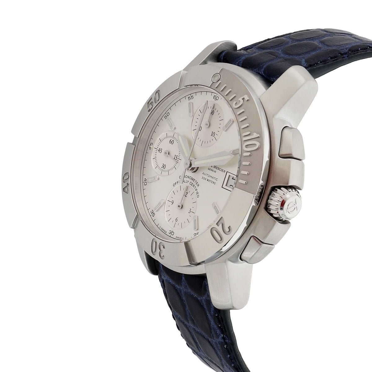 Mercier Chrono Baume Men's Stainless in & 65366 Steel Watch Capeland Pre-Owned
