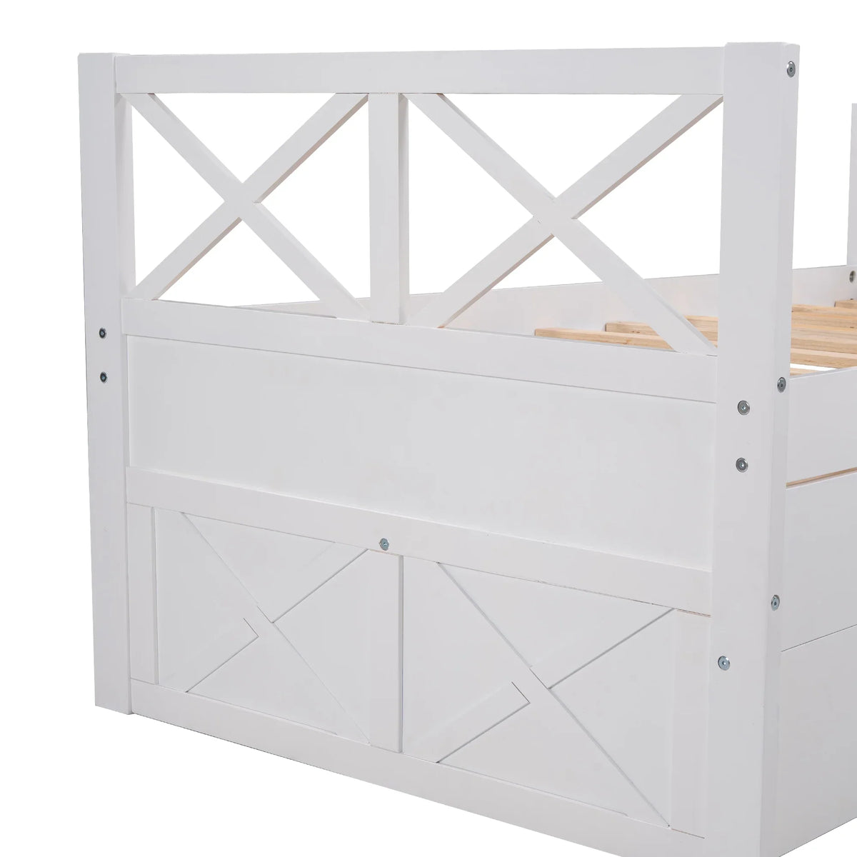 Twin, Bed Colors Wood Captain with Multiple Solid and Drawers, Trundle Merax
