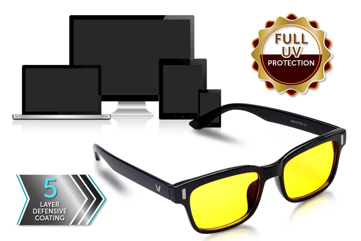 Glasses Yellow Retro Screen (Unisex) Computer Savior