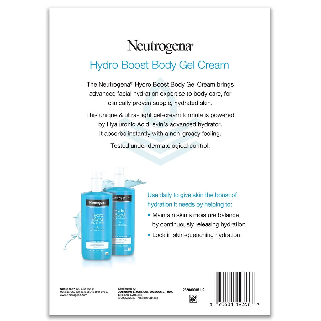 Gel ct. 2 Cream, Body Hydroboost Neutrogena