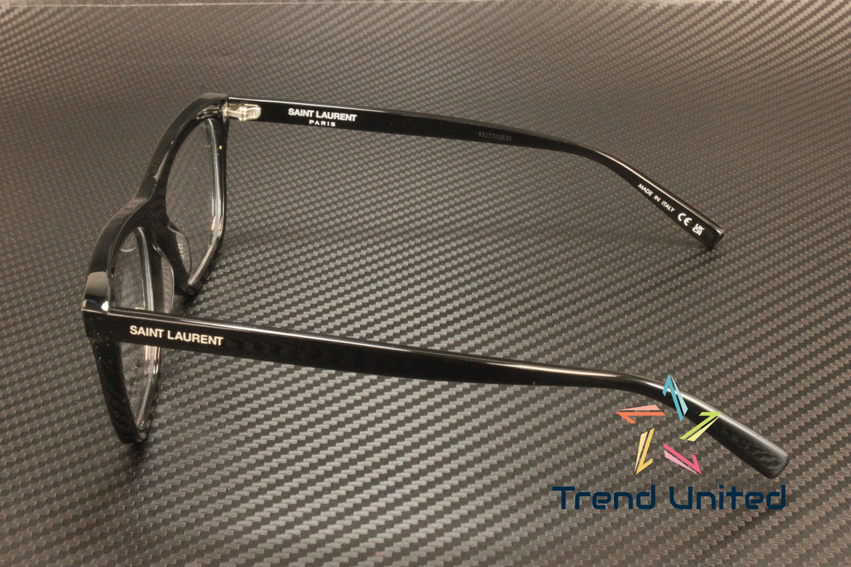 Men's Eyeglasses Rectangular 55 Black LAURENT mm SL 001 481 Squared SAINT