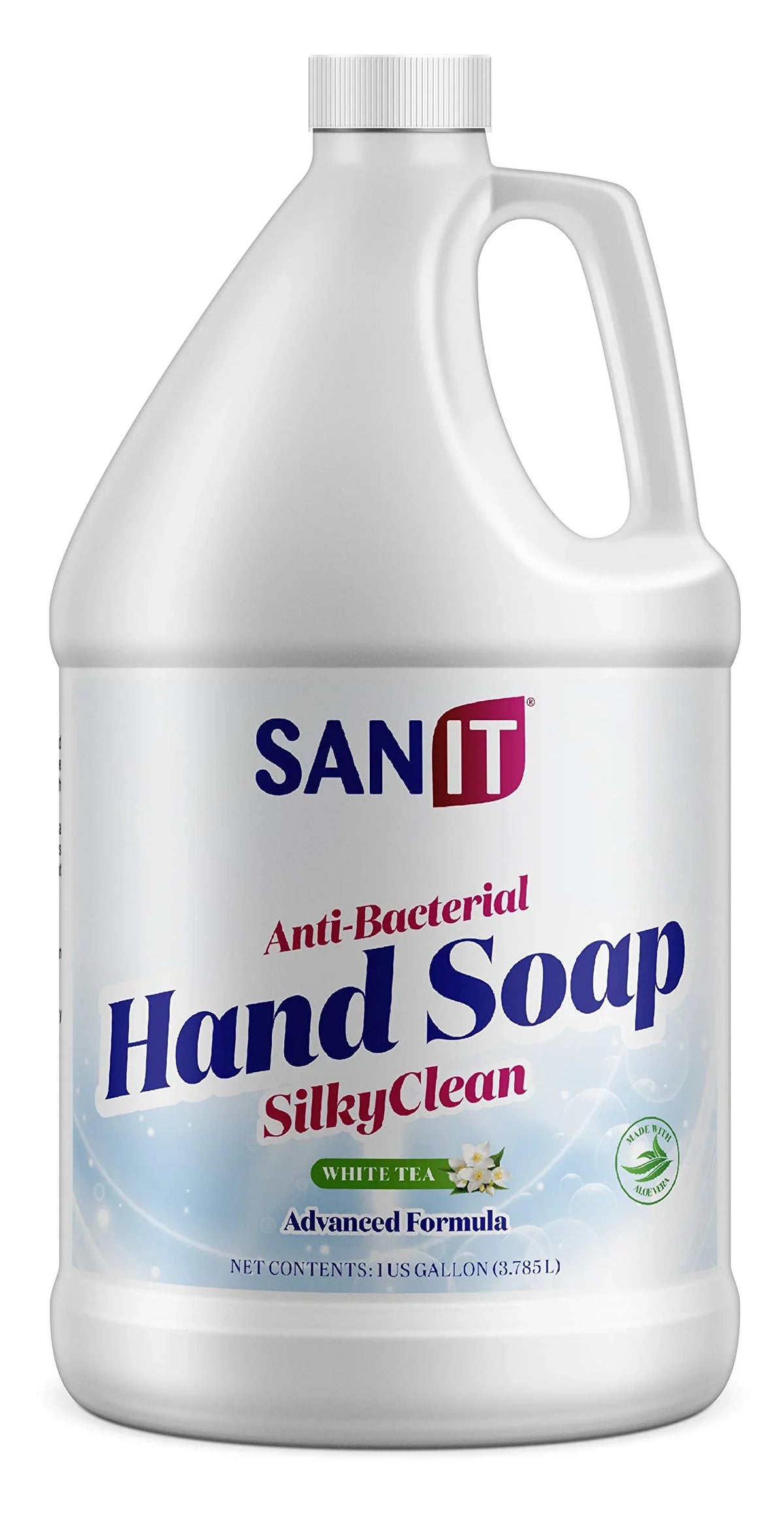 White and - Formula Clean Wash Antibacterial All Tea, - Gallon Hand Soap USA, Gel 1 Aloe Hand Silky Coconut Advanced Moisturizing Liquid with Vera Made Oil - Sanit Refill Natural in