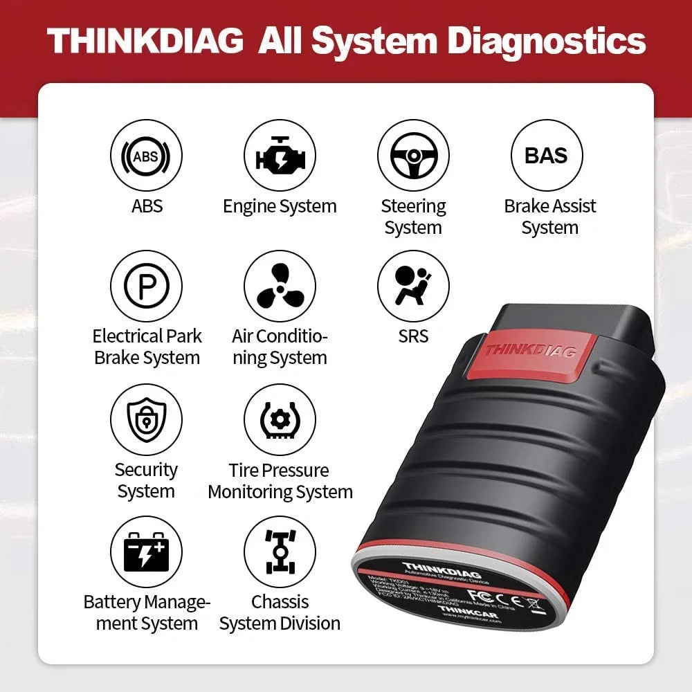 Code thinkcar Bluetooth Bluetooth, ThinkDiag Reader Car OBD2 Diagnostic Scanner