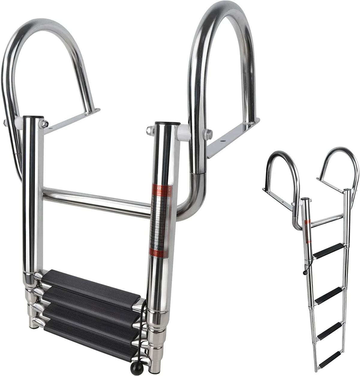 Ladder,Dock Ladder 4 Pontoon Duty Wide Swim Hand Steps, Boat Ladder,Heavy Railings Boat with with Boat Ladder Telescoping Step Folding Boarding