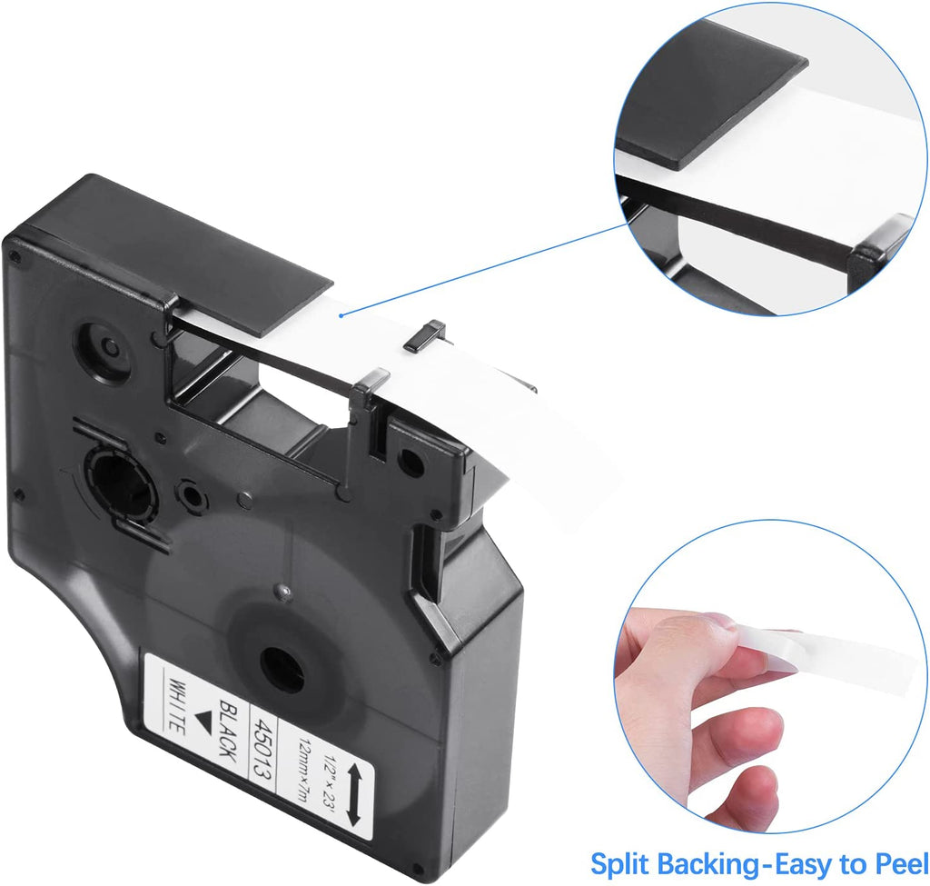 Compatible Tape Tape Maker 45013 DYMO for Replacement, Tape Label Black Label S0720530 Filery Labels Refill, D1