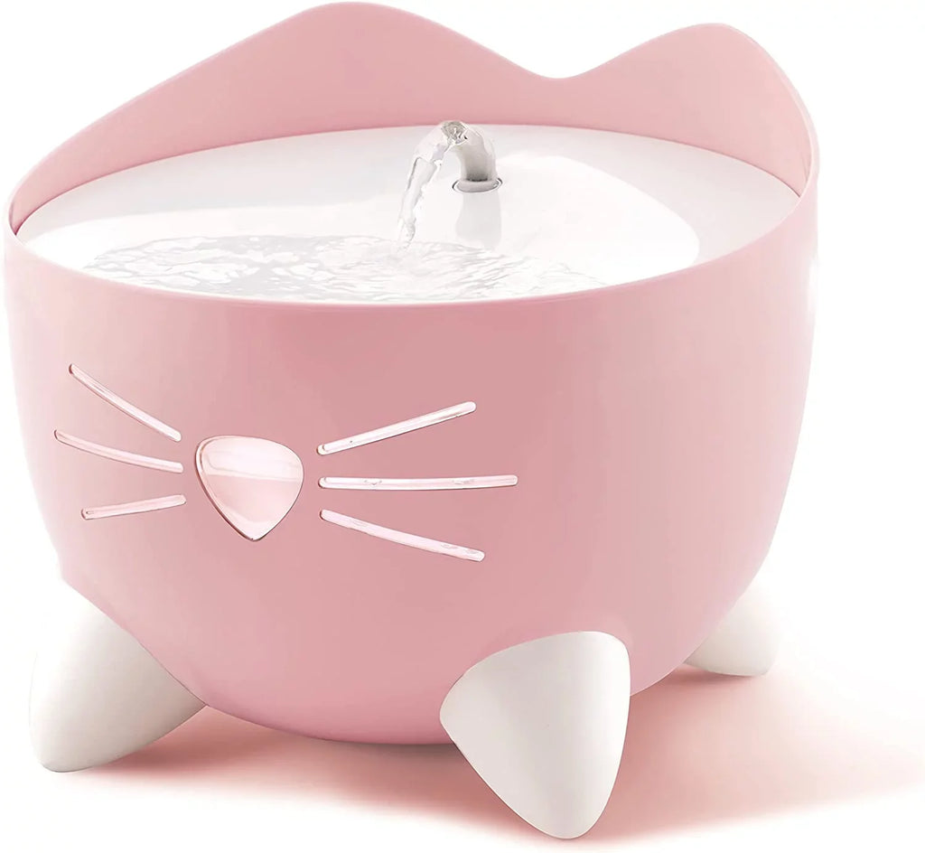 Triple PIXI Options, with Pink Fountain Fountain and Cat Filter Liquid Ergonomic Catit Drinking Drinking