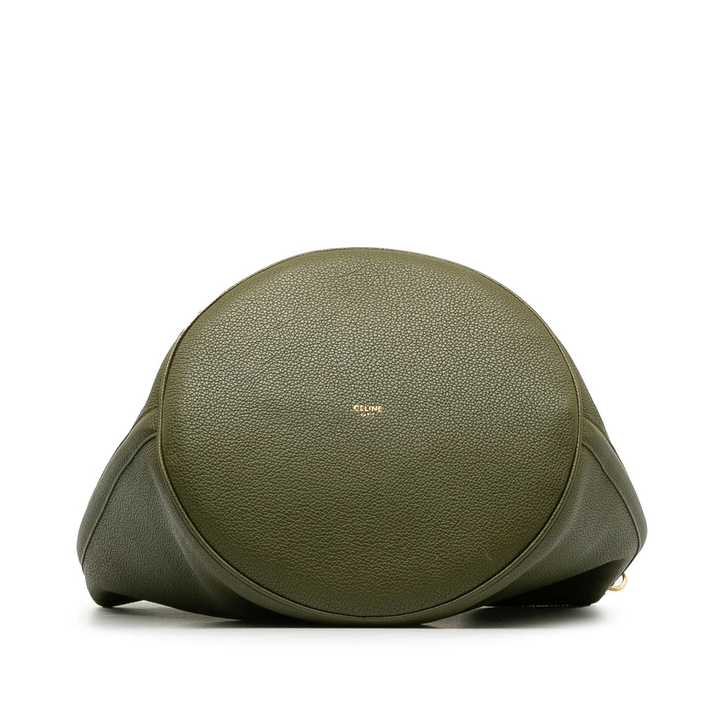Green Unisex Teen Pre-Owned Authenticated Leather Calf Bucket Celine Bag Bucket (Good) 16 DrawstringBag