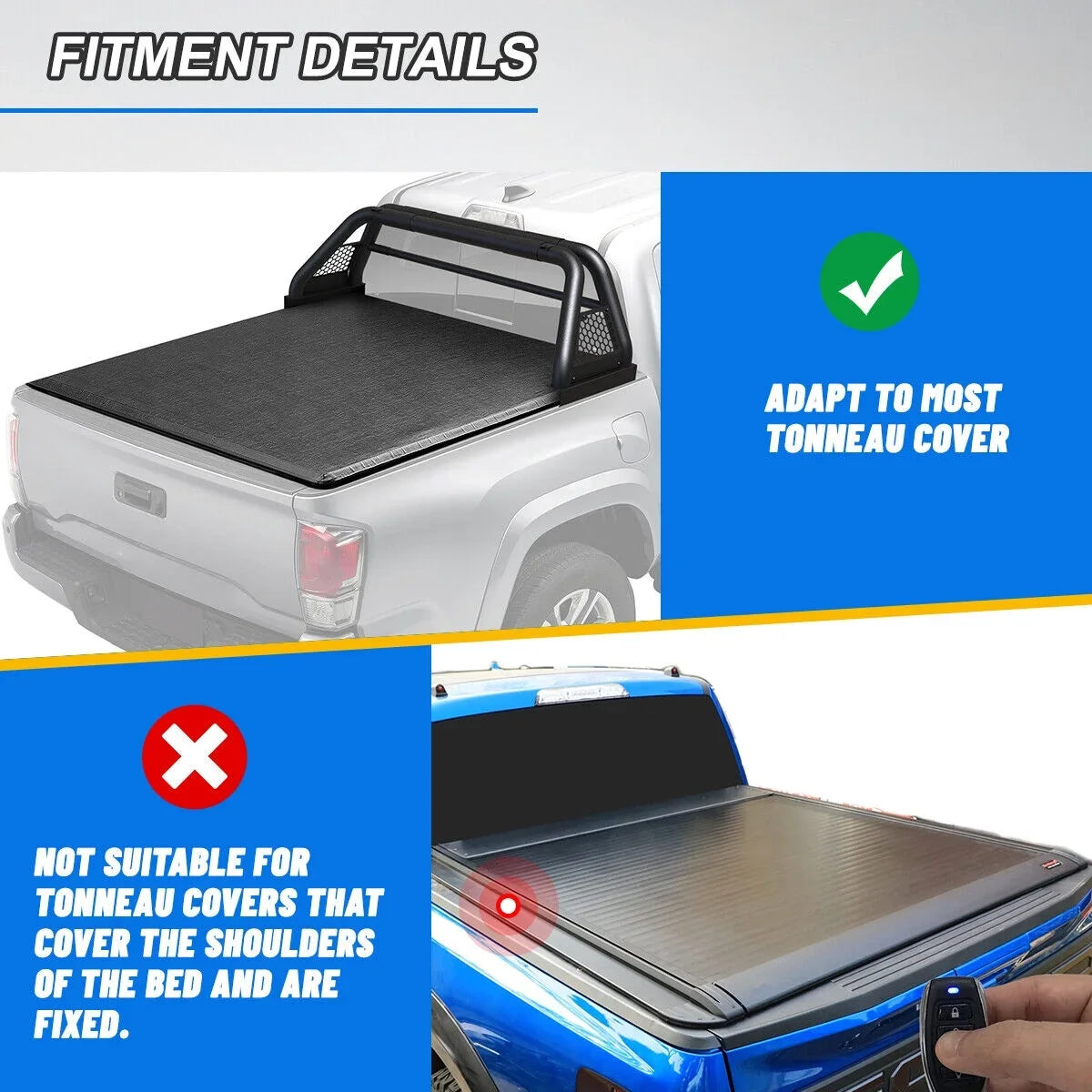 Bed Fit 62.9-74.7" and For sierra Bar Bar Chase Rack Adjustable silverado/GMC Truck Chevy 1999-2013 2019-2023 Roll Sport