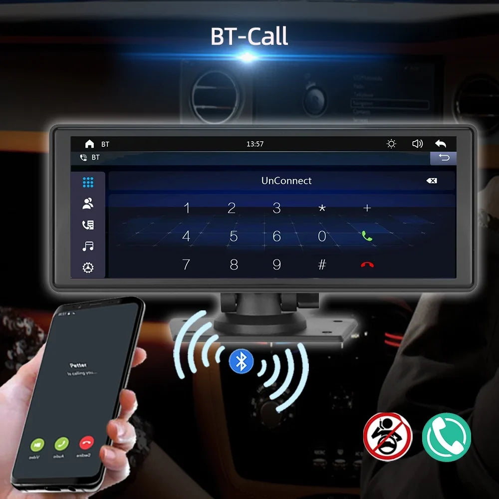Navigation, Radio Bluetooth,Backup Multimedia AUX, Touch with Android Recorder Player Car Screen Wireless Camera, Receiver Stereo Polarlander Carplay 9.3 Audio Car Inch Car Apple TF, GPS Play Auto,