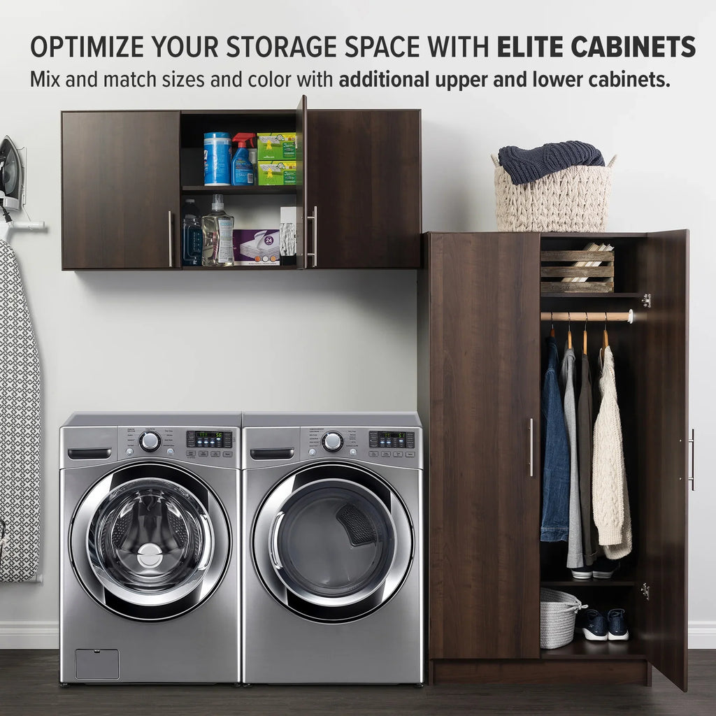 Cabinet, Espresso 54"W EEW-5424, Versatile 3-Door, Elite Cabinet 12"D, 24"H Prepac x by Adjustable Garage Tall Prepac, x Wall Wall