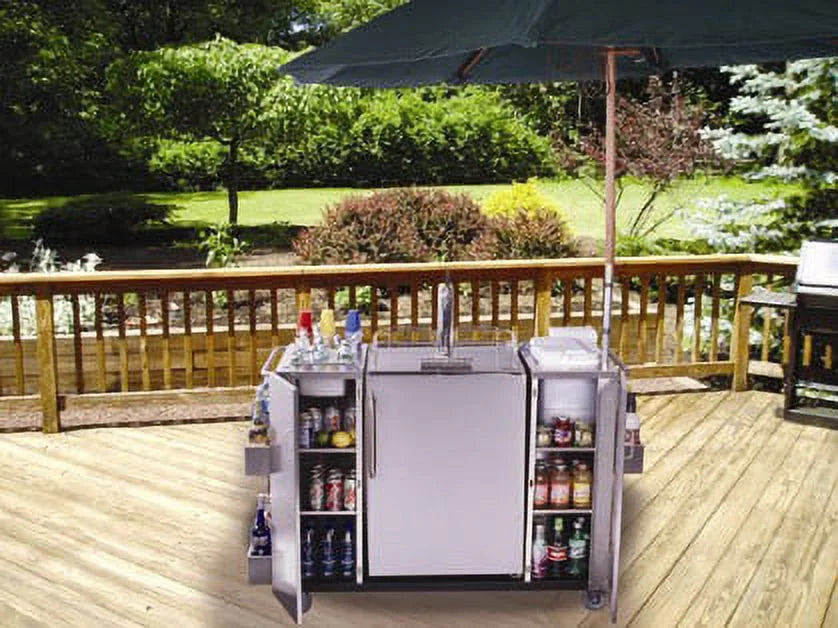 CartOS Serving Cart for in. Space Summit Stainless - with Outdoor Steel 24 Refrigerator