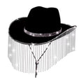 Hat Camping for Beach Unisex Men Cowgirl Festivals Strap Sun Segolike Protection Hat with Sun Chin Black Lightweight Backpacking Street Hat Cowboy Sunhat