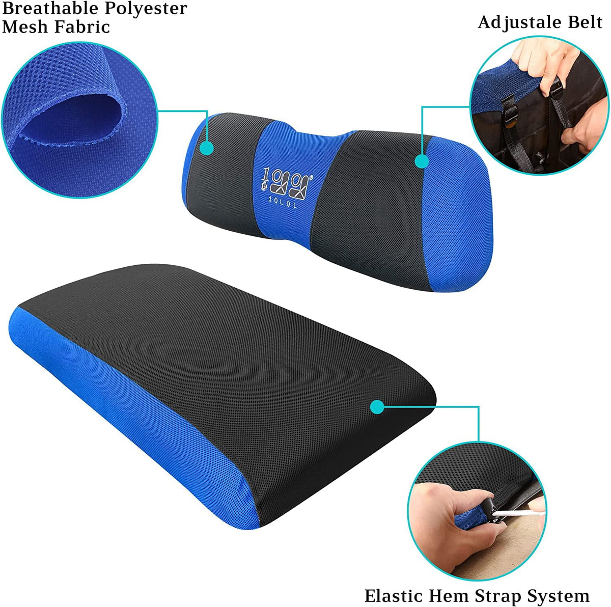 Club 10L0L Blue EZGO & Golf RXV 2000-up Front Cart for Black Rear DS Car Cover Seat Set TXT