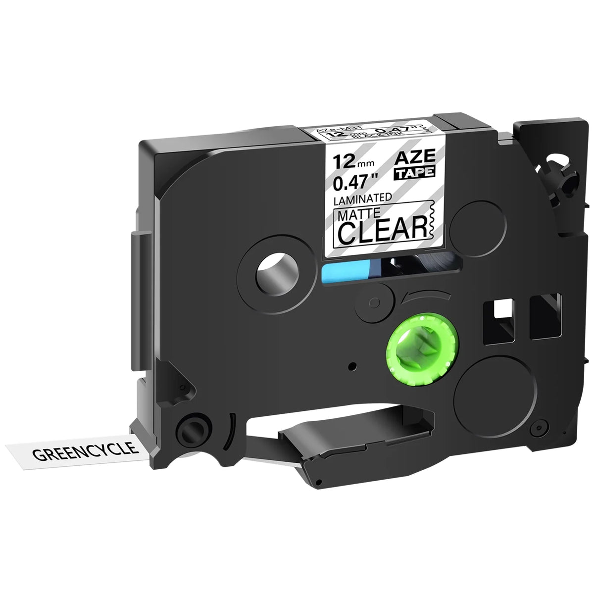 TZ-M31 Label 20PK Black Compatible on TZeM31 GREENCYCLE 0.47" for TZM31 Brother P-touch TZe-M31 Tape Laminated Clear 12mm Matte