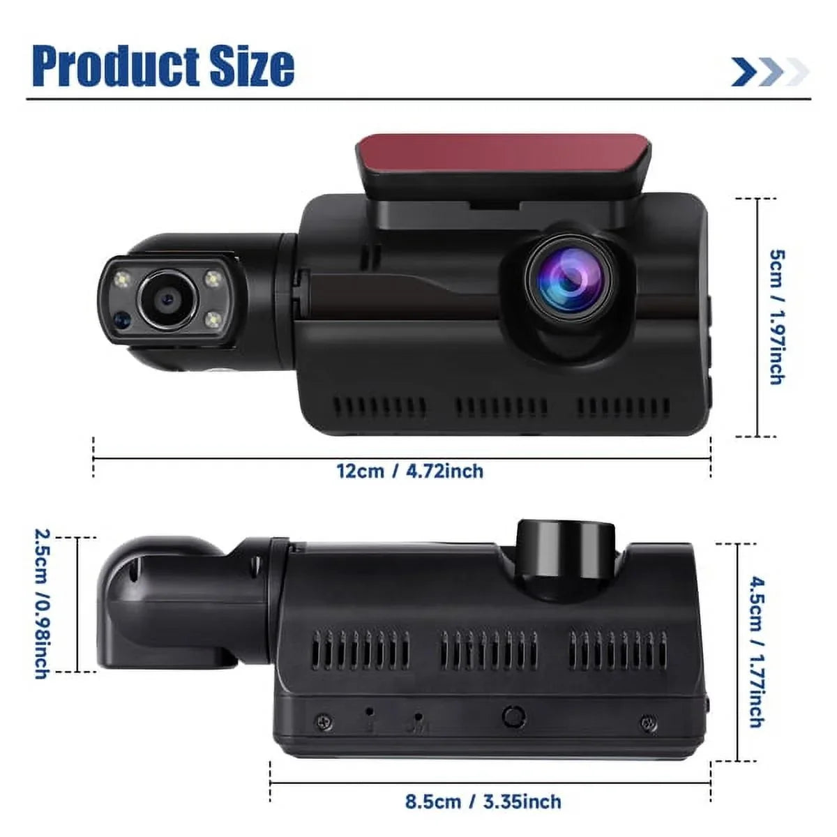 Rear, 1080P Wide SYTHERS and Front Angle Night Dash with 170° & Camera Cam Dash Vision G-Sensor
