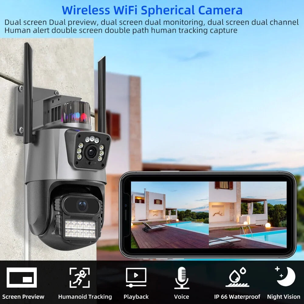 Dual Liquidproof Outdoor Enhanced Audio 1080P IP66 TF HD Slot Real-time Camera Two-Way Card Antenna